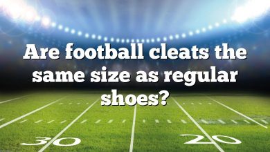 Are football cleats the same size as regular shoes?