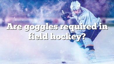 Are goggles required in field hockey?