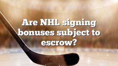 Are NHL signing bonuses subject to escrow?