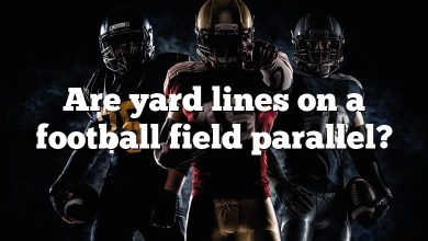 Are yard lines on a football field parallel?