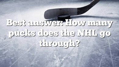 Best answer: How many pucks does the NHL go through?