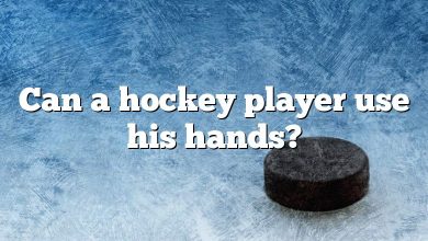 Can a hockey player use his hands?