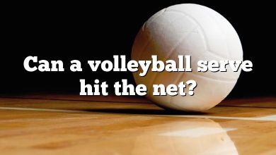 Can a volleyball serve hit the net?