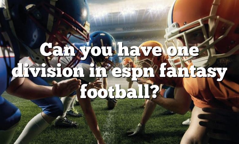 Can you have one division in espn fantasy football?