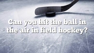 Can you hit the ball in the air in field hockey?