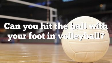 Can you hit the ball with your foot in volleyball?