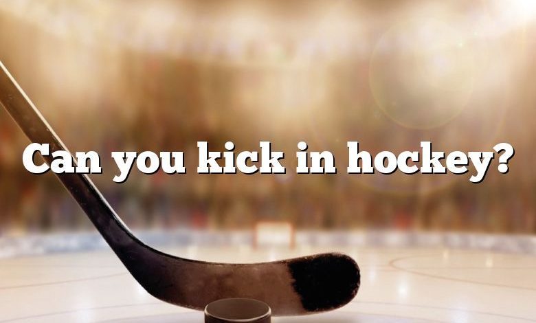 Can you kick in hockey?