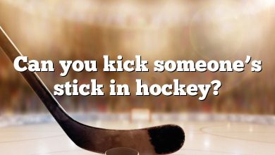 Can you kick someone’s stick in hockey?