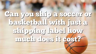 Can you ship a soccer or basketball with just a shipping label how much does it cost?