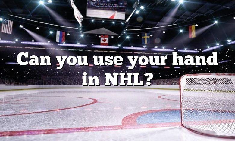 Can you use your hand in NHL?