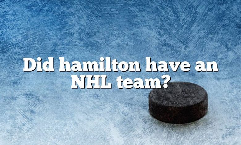 Did hamilton have an NHL team?