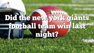 Did the new york giants football team win last night?