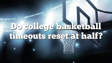 Do college basketball timeouts reset at half?