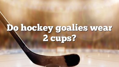 Do hockey goalies wear 2 cups?