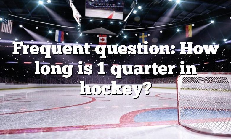 Frequent question: How long is 1 quarter in hockey?