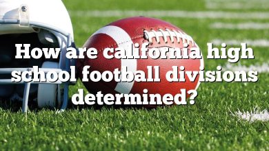 How are california high school football divisions determined?