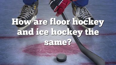 How are floor hockey and ice hockey the same?