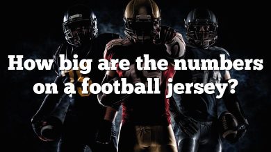 How big are the numbers on a football jersey?