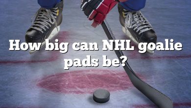 How big can NHL goalie pads be?