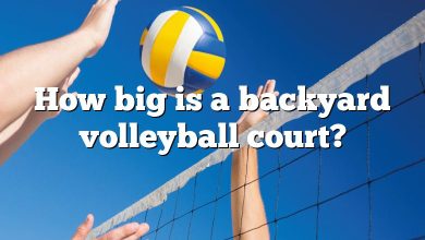 How big is a backyard volleyball court?