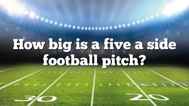 How big is a five a side football pitch?