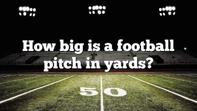 How big is a football pitch in yards?