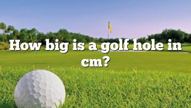 How big is a golf hole in cm?