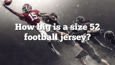 How big is a size 52 football jersey?