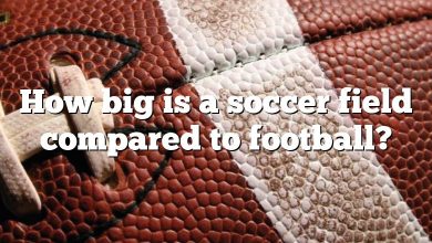 How big is a soccer field compared to football?