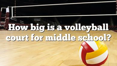 How big is a volleyball court for middle school?