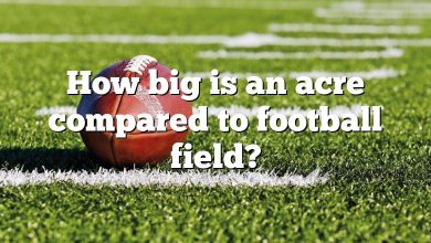 How big is an acre compared to football field?