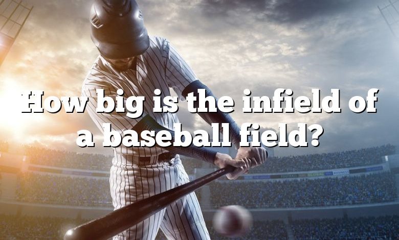 How big is the infield of a baseball field?