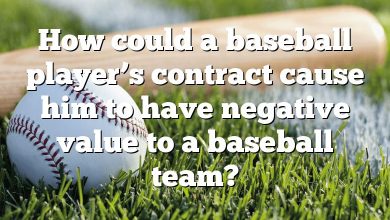 How could a baseball player’s contract cause him to have negative value to a baseball team?