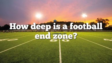 How deep is a football end zone?