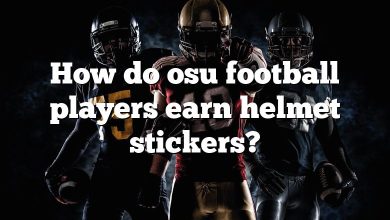 How do osu football players earn helmet stickers?