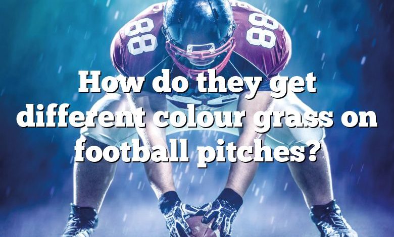 How do they get different colour grass on football pitches?