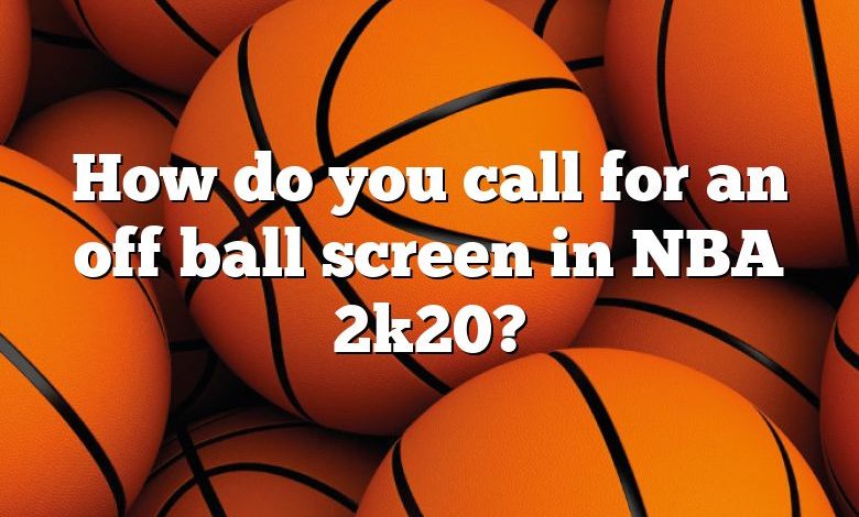 How do you call for an off ball screen in NBA 2k20?