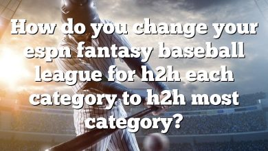 How do you change your espn fantasy baseball league for h2h each category to h2h most category?