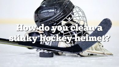 How do you clean a stinky hockey helmet?