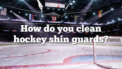 How do you clean hockey shin guards?