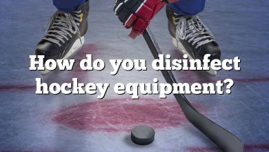 How do you disinfect hockey equipment?