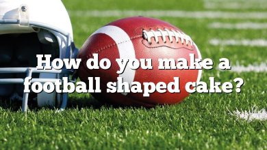 How do you make a football shaped cake?