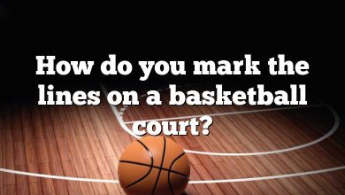 How do you mark the lines on a basketball court?