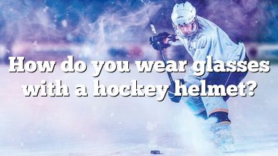 How do you wear glasses with a hockey helmet?