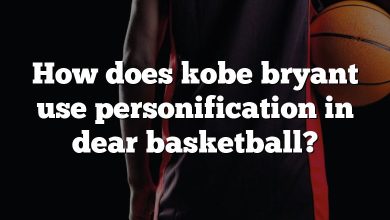 How does kobe bryant use personification in dear basketball?