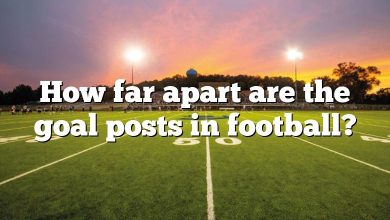 How far apart are the goal posts in football?