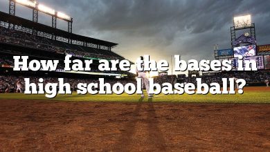 How far are the bases in high school baseball?