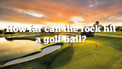 How far can the rock hit a golf ball?