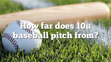 How far does 10u baseball pitch from?