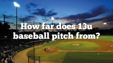 How far does 13u baseball pitch from?